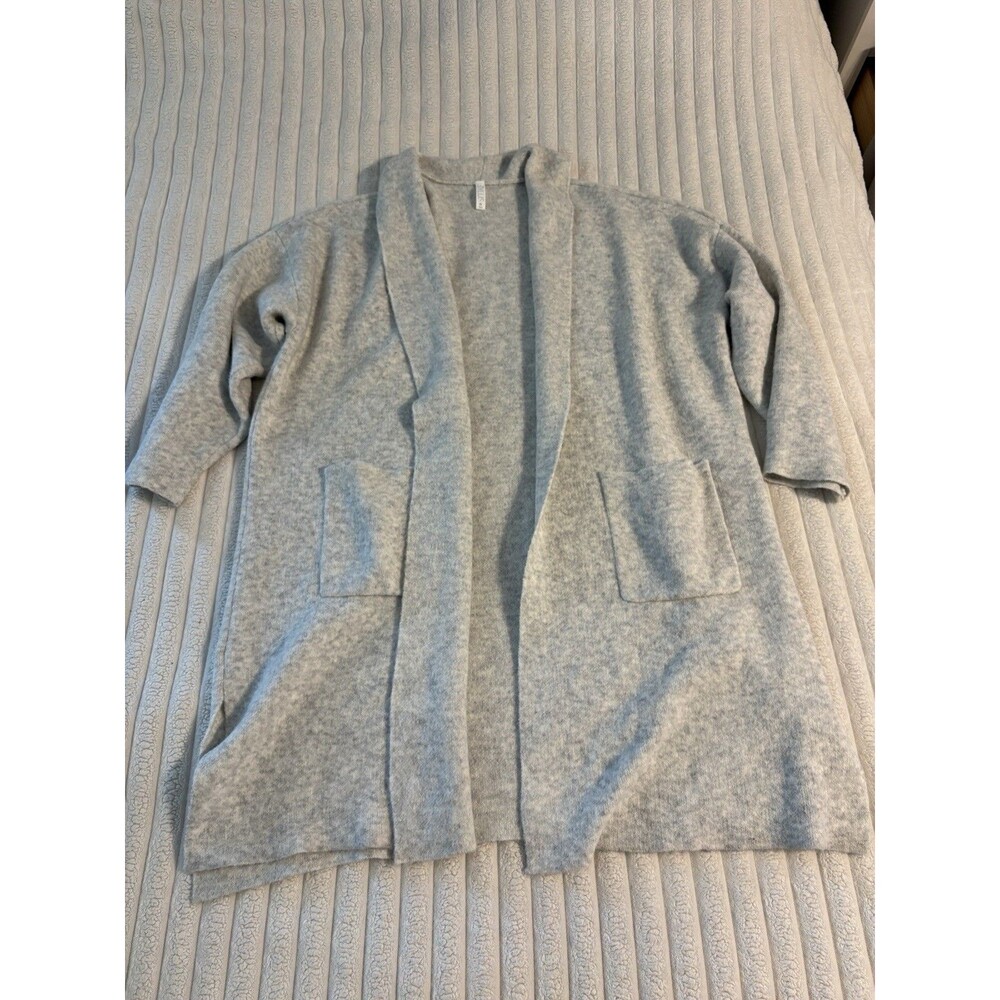 Stylus open front Heavy knit Cardigan Sweater Womens light gray 2XL Layering